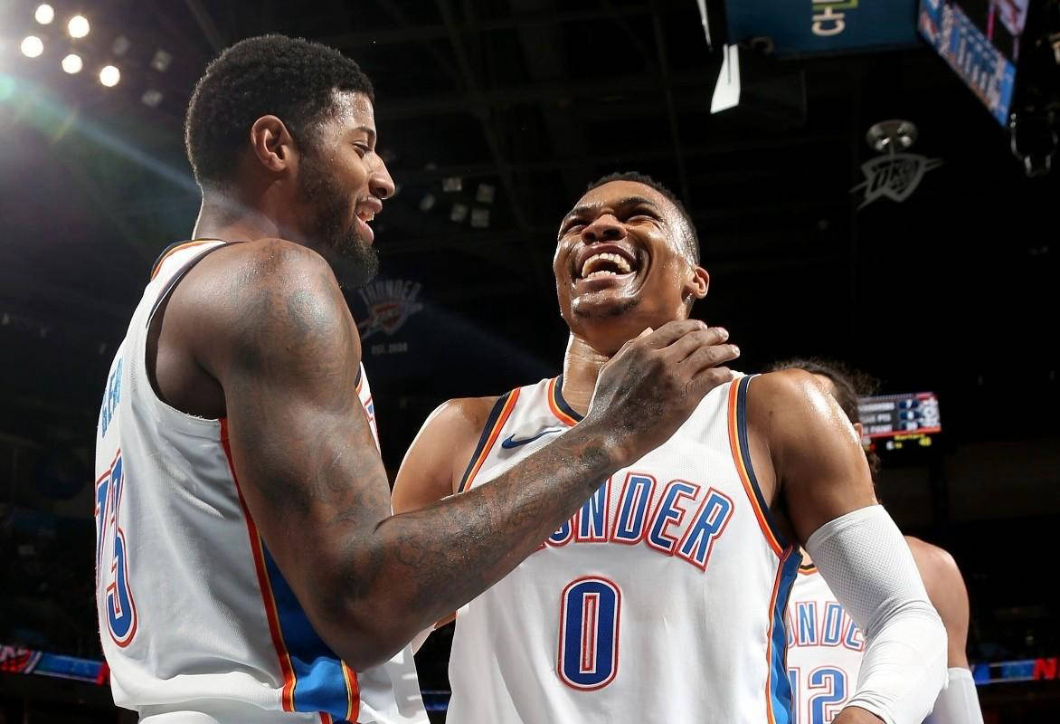 NBA现役5位(wèi)场均20+10助攻球星，威少榜(bǎng)首，詹姆斯上榜(bǎng)