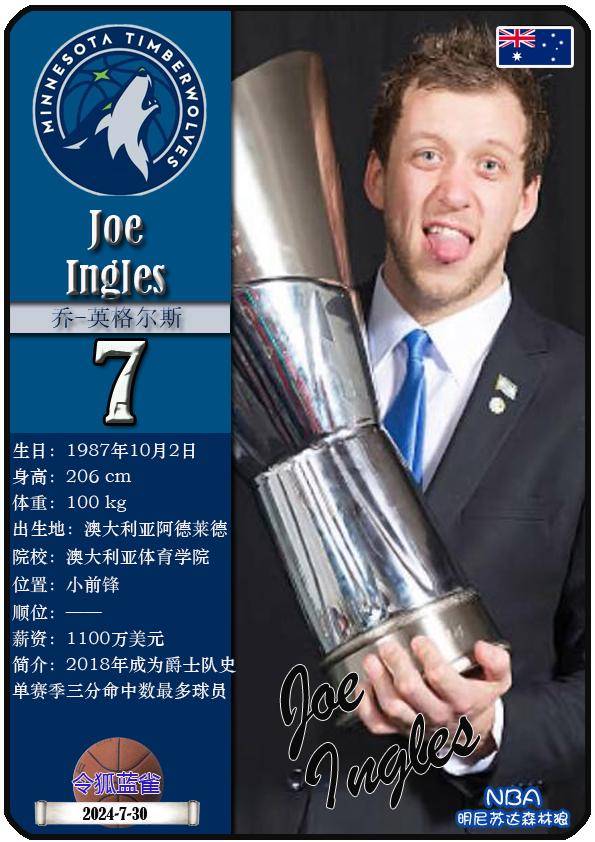 球星卡（NBA）：明尼苏达森林(lín)狼(láng)队17人一(yī)览（25/26赛季）